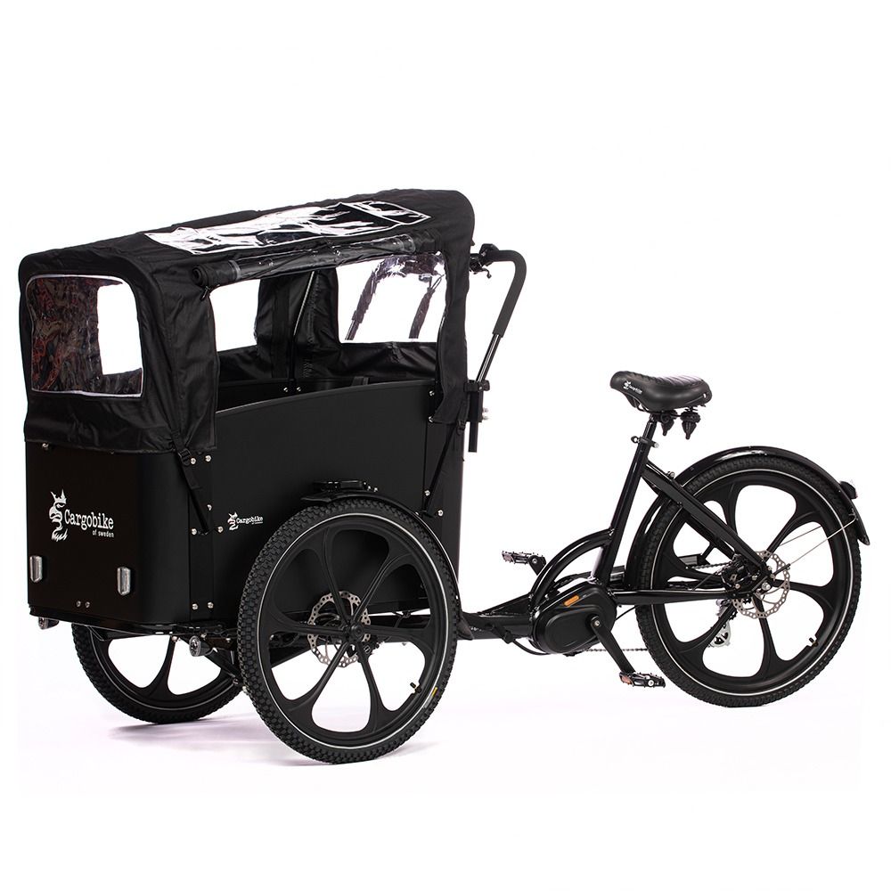 Cargobike of Sweden Delight Premium El-ladcykel med kalechebuer og kaleche